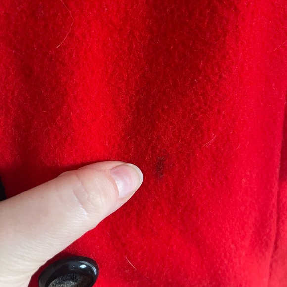 Vintage red pure wool coat union made - Picture 9 of 12